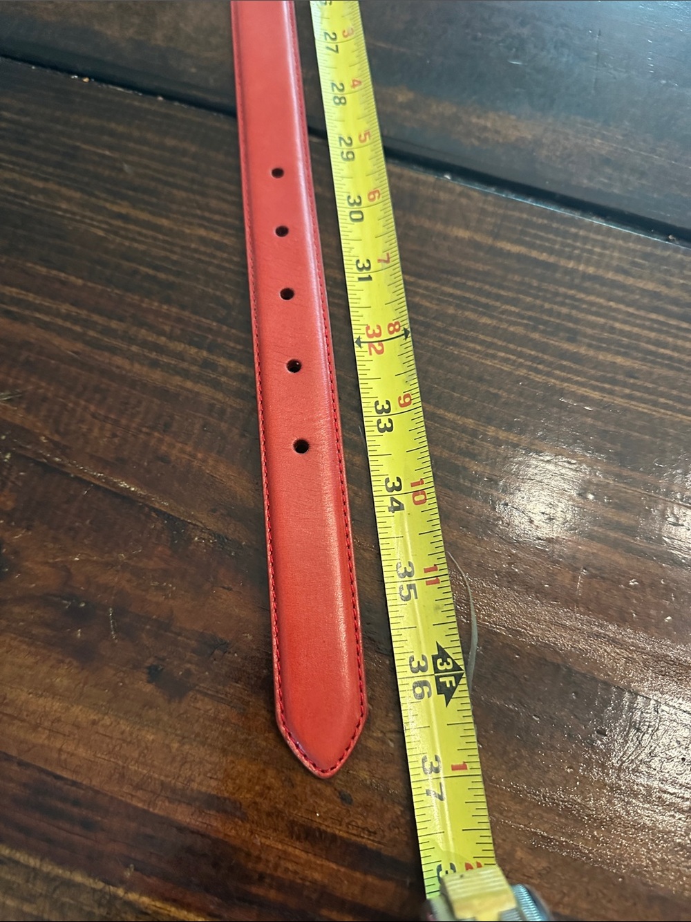 Fossil red Leather gold silver Buckle Women’s M belt - Picture 12 of 13